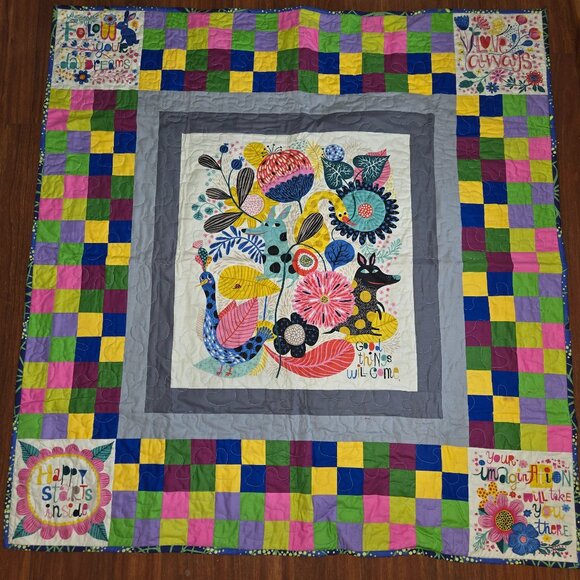 Handmade dog affirmation quilt 44Wx45L - Picture 1 of 8